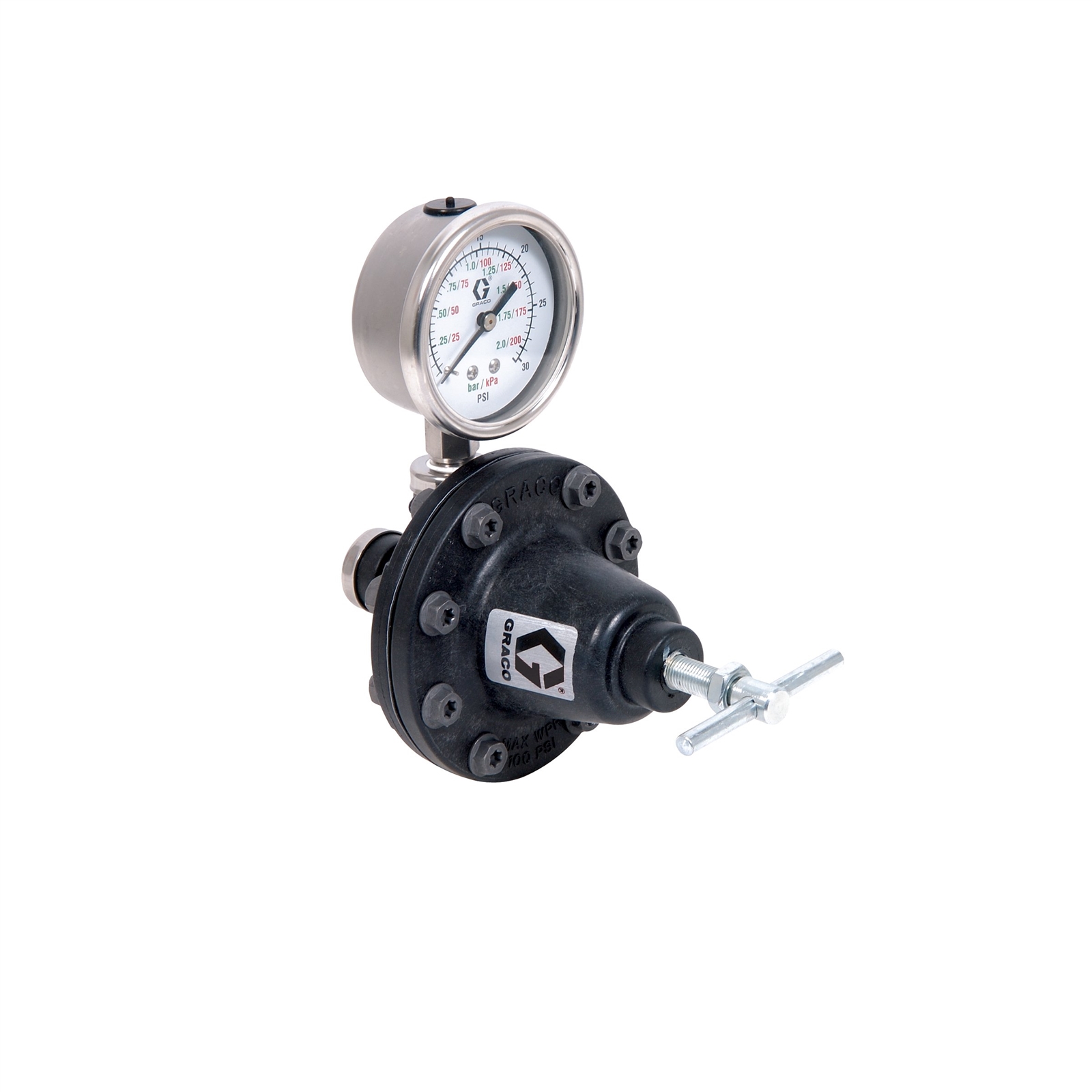 Low Pressure Lightweight Fluid Regulator, Gauge, 3-100 psi